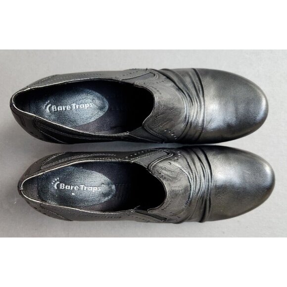 Bare Traps Shoes Womens 9.5 Treasure Black Leather Bootie Slip On Baretraps - Picture 5 of 15